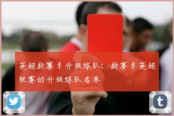 英超新赛季升级球队:新赛季英超联赛的升级球队名单